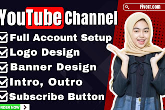 create youtube channel with logo, banner, intro and outro