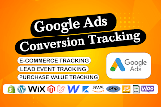 setup ads conversion tracking, google analytics ga4 ecommerce tracking fb pixel