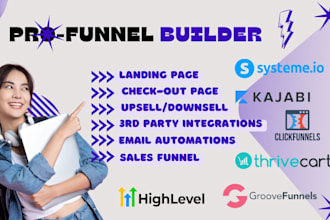 build in clickfunnels , systeme io, gohighlevel,membership funnel,webinar funnel