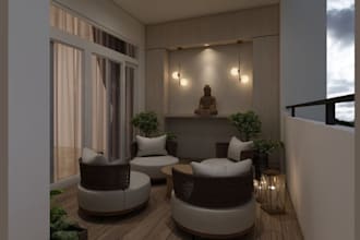 render 3d interior design of restaurant, bar, café, spa, office interior design