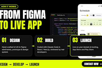 do figma UI UX design and claude code development for app and website