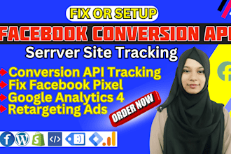 fix or setup  facebook conversion API, catalog, GTM, server side tracking