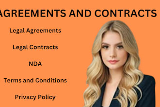 draft terms and conditions ,legal agreement, contract, privacy policy, mou, nda