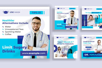 design medical, dental, fitness flyers, postcard or brochure