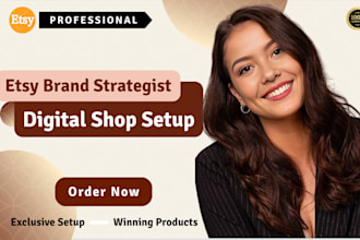 setup etsy shop with etsy digital products for you to resell for etsy sales