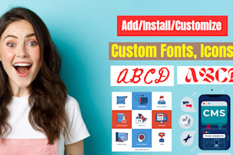 urgently add custom fonts,custom icons and fix elementor wordpress issue