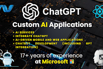 develop custom ai chatbot, ai app, ai saas, and website with openai chatgpt llm