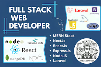 develop frontend website, full stack web app with mern, react, next js, laravel