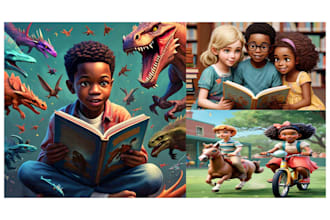 draw children story book illustration kid story 3d design children book for kdp