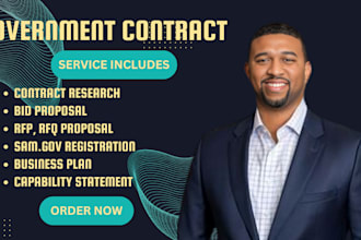 handle rfp, rfq , sam gov reg, government contract research, and bid proposal