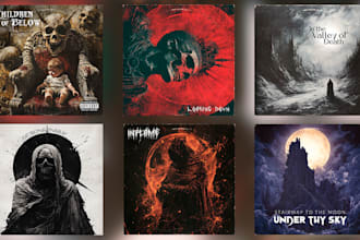 design a metal album cover with ai and photoshop