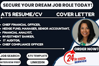 write finance resume, sales, banking accounting, financial analyst, marketing CV