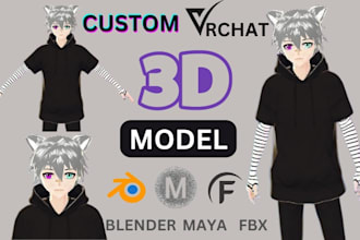 vrchat avatar, vrc avatar, furry avatar, anime 3d model, vrc