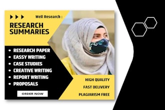 provide quality research and summaries on any topic and design