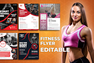 design gym, fitness, yoga, real estate, commercial flyer, one pager in 10 hours