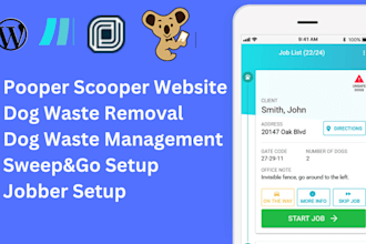 do poop scooper website, pet care website, dog walker, jobber, bookingkoala