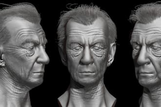 create 3d realistic character design,ue5 arkit sculp with stl file model