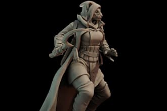 be sculpture issue,3d model, sculpt 2d3d fix game character print asset,stl file