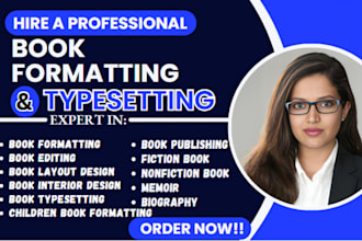 do book typesetting, children book photographic, layout design, book formatting
