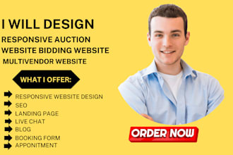 design a bidding website multivendor auction website home auction website