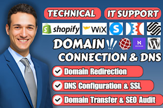 connect domain to any website, or fix domain dns problems in shopify, godaddy