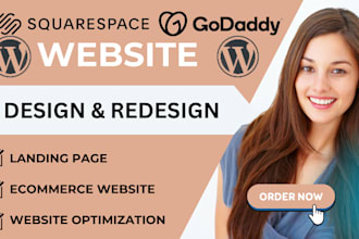 develop or design godaddy website redesign squarespace clone copy wordpress site