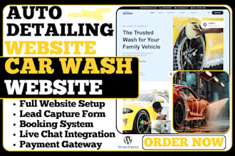 build car wash website car repair, car detailing auto detailing mechanic website
