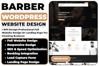 design highly attractive barber studio website barber website hair salon website