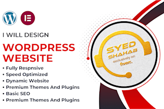design, redesign, build, rebuild, clone, edit, fix or revamp wordpress website