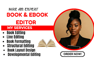 provide developmental edit, line editing, proofreading, fact checking