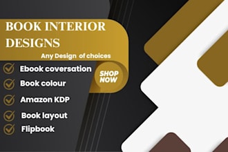 do book interior, book typesetting ebook conversion book colour KDP designs