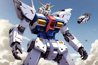 do illustration and concept mecha, gundam, and robot