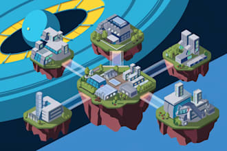 draw a unique vector or isometric map