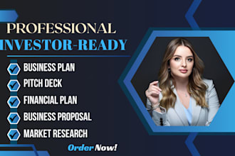write professional business plans, pitch decks, financial plan