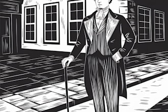 create a black and white illustration in linocut art