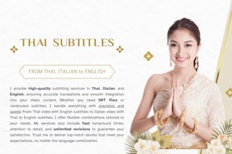 translate and add thai or english subtitles to your video