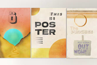 craft a good looking retro, vintage print ready poster