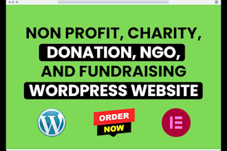 design nonprofit, charity, fundraising, ngo website with donation system