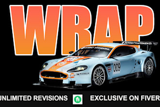 design livery, professional, stunting and unique racing car wrap