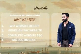 create a complete custom  wix website design and  redesign for professional site