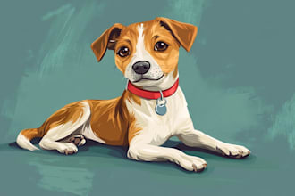 create disney pet character caricature and friendship portrait