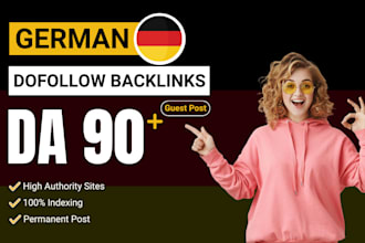 build premium dofollow, high da, german guest post backlinks