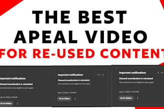 do an excellent youtube apeal video for reused content