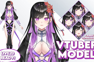 design vtuber model high quality live2d and rigging for vtube studio