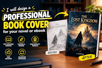 design a professional book cover for your novel or ebook