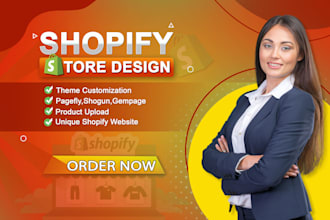 design and redesign shopify store, dropshipping or one product store