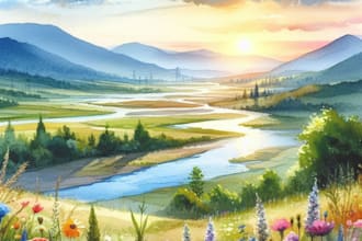 paint landscape watercolor painting