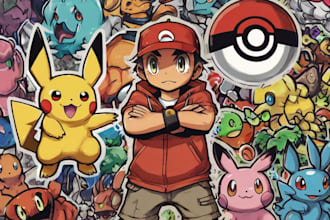 draw cute pokemon doodle art and fakemon anime illustration