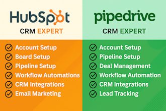 be your pipedrive and hubspot CRM expert setup and optimize