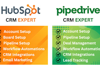 setup and optimize your pipedrive or hubspot CRM